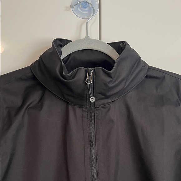 Mondetta Black Water Resistant Hooded Outdoor Rain Jacket with Hood, Size L - Picture 12 of 15